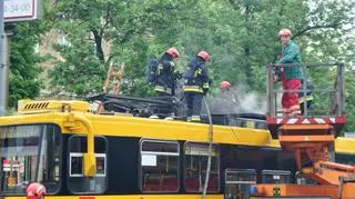 Pożar tramwaju na Wolskiej