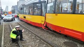 Zderzenie dwóch tramwajów na Woli