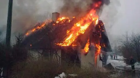 Pożar drewnianego budynku na Ursynowie