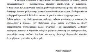 Oświadczenie Przewodniczącego Zarządu Głównego NSZZ Policjantów