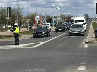 Policja kierowała ruchem przy Poleczki