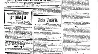 Okładka Kurjera Warszwskiego z 28 kwietnia 1916 ze szczegółami zmian granic miasta