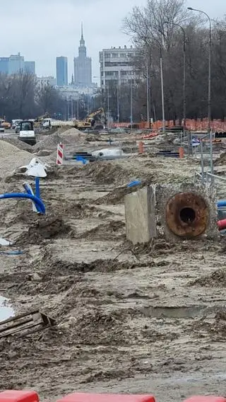 Tramwaj do Wilanowa. Prace na odcinku