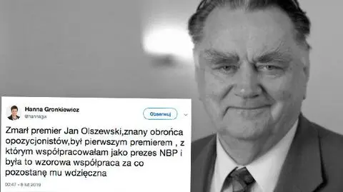 Gronkiewicz-Waltz: Współpraca z Janem Olszewskim była wzorowa