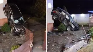 Auto wjechało w dom 