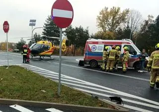 Wypadek na trasie 801 w okolicach miejscowości Sobienie Biskupie