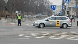 Protest taksówkarzy na ulicach Warszawy