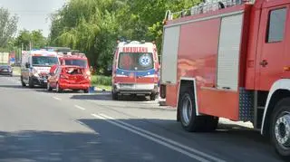 Zderzenie opla i ciężarówki na Estrady