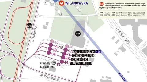 Początki rewolucji przy metrze Wilanowska. Przenoszą przystanki 