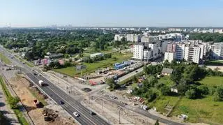 Ulica Modlińska w rejonie osiedla "Winnica"