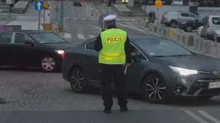 Protest na rondzie Dmowskiego