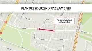 Plan przedłużenia Racławickiej