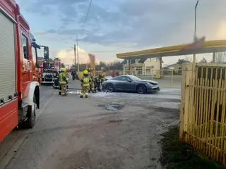 Pożar silnika w porsche