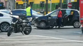 Zderzenie auta z motocyklem