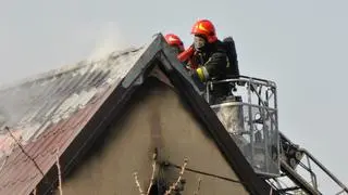 Pożar domu jednorodzinnego w Ursusie