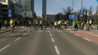 Protest taksówkarzy w Warszawie 