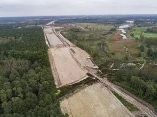 Zaawansowanie prac na odcinku B w październiku 2020 roku