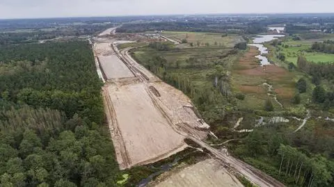 Zaawansowanie prac na odcinku B w październiku 2020 roku