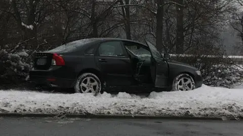 Volvo uderzyło w skodę i wjechało w krzaki