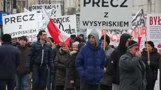 Protest przed Pałacem Prezydenckim