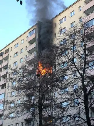 Pożar mieszkania przy ulicy Krępowieckiego