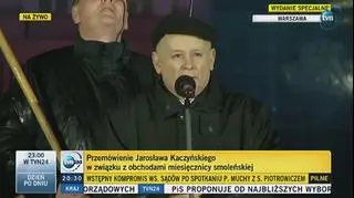 Kaczyński podczas miesięcznicy smoleńskiej