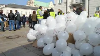 Pikieta KOD przed Pałacem Prezydenckim