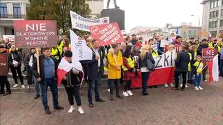 Protest przeciwko budowie CPK