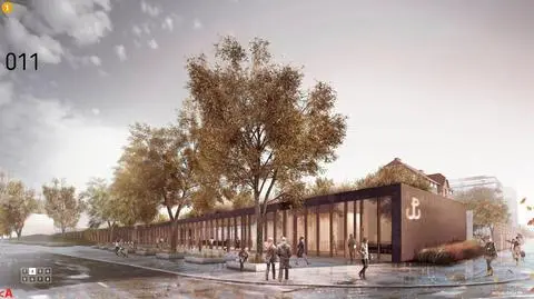 Przeszklony pawilon wzdłuż Towarowej. Projekt rozbudowy Muzeum Powstania