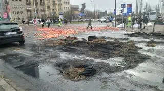 Prostest rolników na Placu Zawiszy 