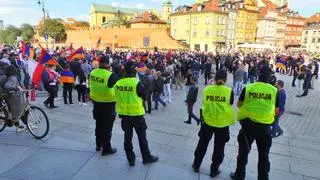 Protestujące zebrali się na placu Zamkowym