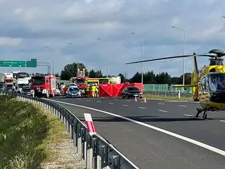 Na miejscu lądował śmigłowiec LPR 