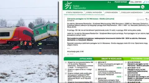Po wypadku pociągów problemy na torach do końca dnia