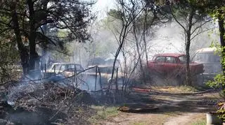 W Wawrze płonęły stare samochody