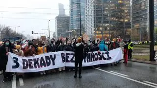 Protest na rondzie Dmowskiego