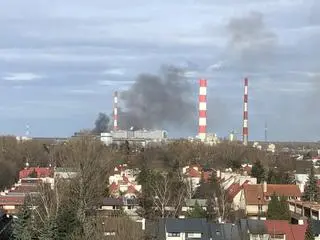 Pożar przy Wale Miedzeszyńskim