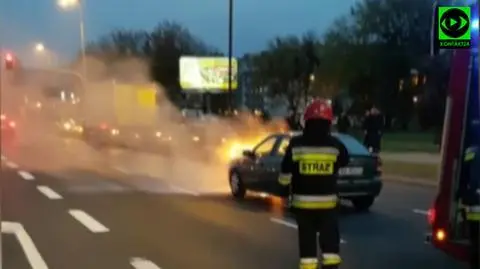 Pożar samochodu na Górczewskiej