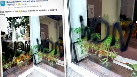 "Won" na witrynie kawiarni prowadzonej przez autystów