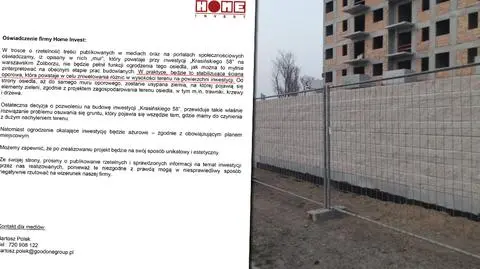 Inwestor odpiera zarzuty aktywistów:  nie ogrodzenie, a ściana oporowa