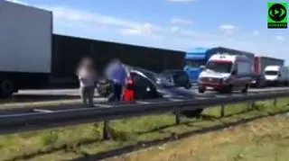 Zderzenie na autostradzie A2