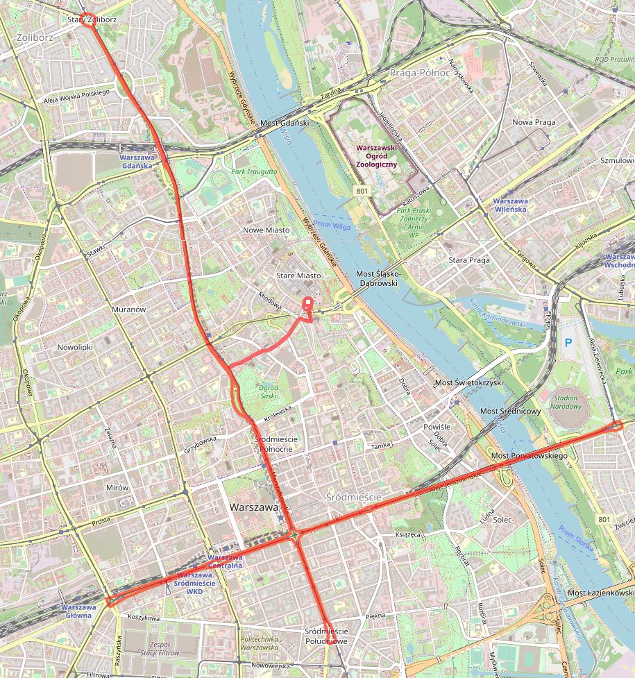 Trasa piątkowego przejazdu rowerzystów