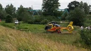 Na miejscu lądował śmigłowiec LPR