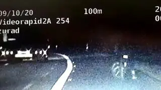 Pijany rowerzysta na autostradzie