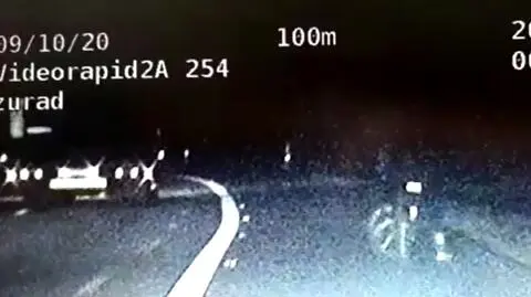 Pijany rowerzysta na autostradzie