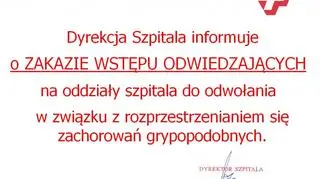 Zakaz odwiedzin we wrocławskim szpitalu przy ulicy Kamieńskiego