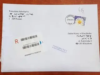 List, który miał być nadany z jednej z kancelarii adwokackich do więźnia z Kluczborka