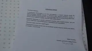 Oświadczenie dyrektora hotelu w którym doszło do wypadku
