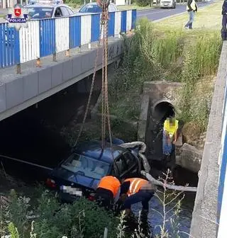 Bmw wpadło do rzeki