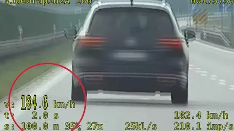 Jechał autostradą 184 kilometrów na godzinę. Będzie go to kosztowało 5 tysięcy zł