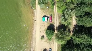 Plaża nad zalewem Słup. Tu doszło do wypadku